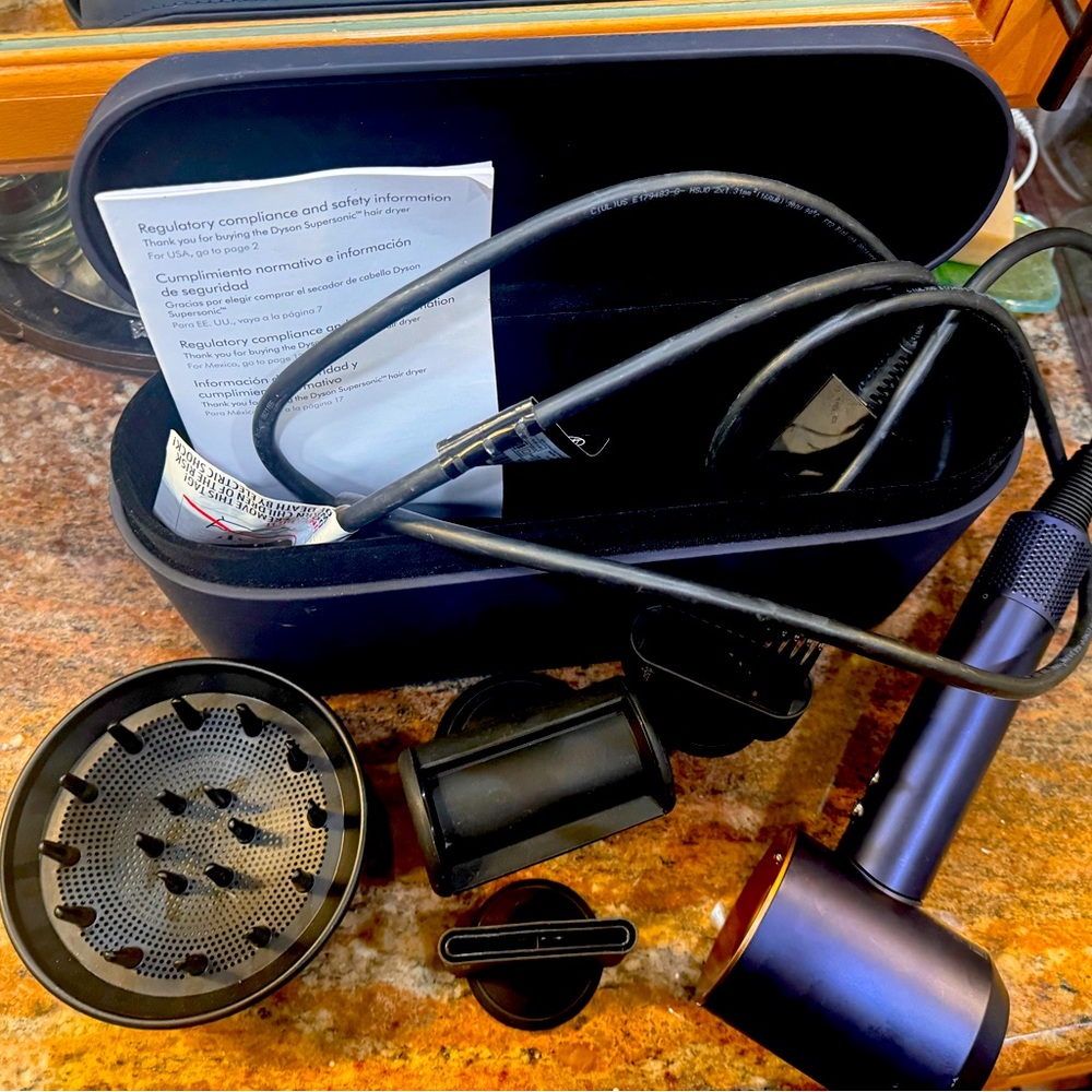 Dyson hair dryer navy blue!